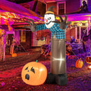 7 FT Inflatable Halloween Haunted Scarecrow Pumpkin Ghost with Built-in LED Lights by LJGDeals