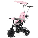 7-in-1 Baby Stroller Tricycle with Adjustable Canopy and Foldable Footrests for Ages 9-60 Months Old