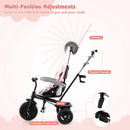 7-in-1 Baby Stroller Tricycle with Adjustable Canopy and Foldable Footrests for Ages 9-60 Months Old by LJGDeals