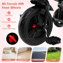 7-in-1 Baby Stroller Tricycle with Adjustable Canopy and Foldable Footrests for Ages 9-60 Months Old by LJGDeals