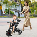 7-in-1 Baby Stroller Tricycle with Adjustable Canopy and Foldable Footrests for Ages 9-60 Months Old by LJGDeals