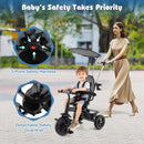 7-in-1 Baby Stroller Tricycle with Adjustable Canopy and Foldable Footrests for Ages 9-60 Months Old by LJGDeals