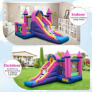 7-in-1 Kids Inflatable Bounce House with Long Slide and 735W Blower by LJGDeals