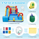 7 in 1 Outdoor Inflatable Bounce House with Water Slides and Splash Pools with 950W Blower by DirectDeals