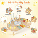 7-in-1 Toddler Activity Table Montessori Sensory Toy for 12 Month+ Wooden Musical Play Table by LJGDeals
