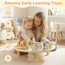 7-in-1 Toddler Activity Table Montessori Sensory Toy for 12 Month+ Wooden Musical Play Table by LJGDeals