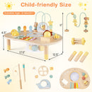 7-in-1 Toddler Activity Table Montessori Sensory Toy for 12 Month+ Wooden Musical Play Table