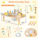 7-in-1 Toddler Activity Table Montessori Sensory Toy for 12 Month+ Wooden Musical Play Table by LJGDeals
