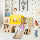 7-in-1 Toddler Slide Set for Kids with Climber and Basketball Hoop-Multicolor by LJGDeals