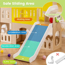 7-in-1 Toddler Slide Set for Kids with Climber and Basketball Hoop-Multicolor by LJGDeals