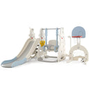7 in 1 Toddler Slide and Swing Set with Height Adjustable Swing and Basketball Hoop by LJGDeals