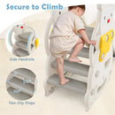 7 in 1 Toddler Slide and Swing Set with Height Adjustable Swing and Basketball Hoop by DirectDeals
