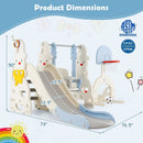 7 in 1 Toddler Slide and Swing Set with Height Adjustable Swing and Basketball Hoop by LJGDeals