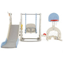 7 in 1 Toddler Slide and Swing Set with Height Adjustable Swing and Basketball Hoop by LJGDeals