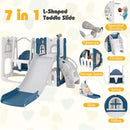7-in-1 Toddler Swing and Slide Set with Basketball Hoop by DirectDeals