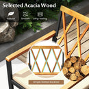 7 Piece Patio Acacia Wood Dining Set Solid Wooden Dining Furniture with Umbrella Hole by DirectDeals