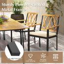 7 Piece Patio Acacia Wood Dining Set Solid Wooden Dining Furniture with Umbrella Hole by LJGDeals