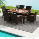 7 Pieces Garden Dining Patio Rattan Set with Cushions for Backyard by LJGDeals