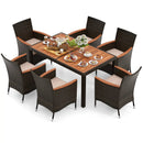 7 Pieces Garden Dining Patio Rattan Set with Cushions for Backyard by LJGDeals