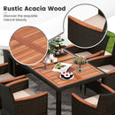 7 Pieces Garden Dining Patio Rattan Set with Cushions for Backyard by LJGDeals
