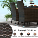 7 Pieces Garden Dining Patio Rattan Set with Cushions for Backyard by LJGDeals