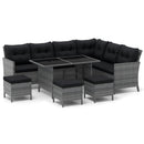 7 Pieces Patio Dining Furniture Set with Soft Cushions and Ottomans by LJGDeals