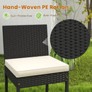 7 Pieces Patio Rattan Bar Set with Seat Cushions for Porch Yard Garden by LJGDeals