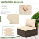 7 Pieces Patio Rattan Furniture Set with Sectional Sofa Cushions by LJGDeals