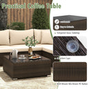 7 Pieces Patio Rattan Furniture Set with Sectional Sofa Cushions by LJGDeals