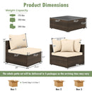 7 Pieces Patio Rattan Furniture Set with Sectional Sofa Cushions by LJGDeals