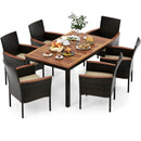 7-Piece Rattan Patio Dining Set with Stackable Chairs by DirectDeals