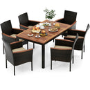 7-Piece Rattan Patio Dining Set with Stackable Chairs by LJGDeals