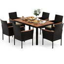 7-Piece Rattan Patio Dining Set with Stackable Chairs by LJGDeals