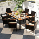 7-Piece Rattan Patio Dining Set with Stackable Chairs by LJGDeals
