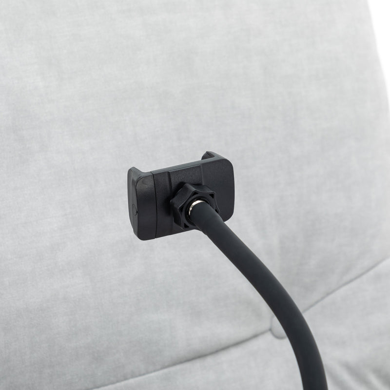 270 Degree Swivel Electric Recliner Home Theater Seating Single Reclining Sofa Rocking Motion Recliner with a Phone Holder for Living Room, Grey