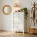 5 Drawer Tall Wide Chest Of Drawers - White by HouseOfZazla