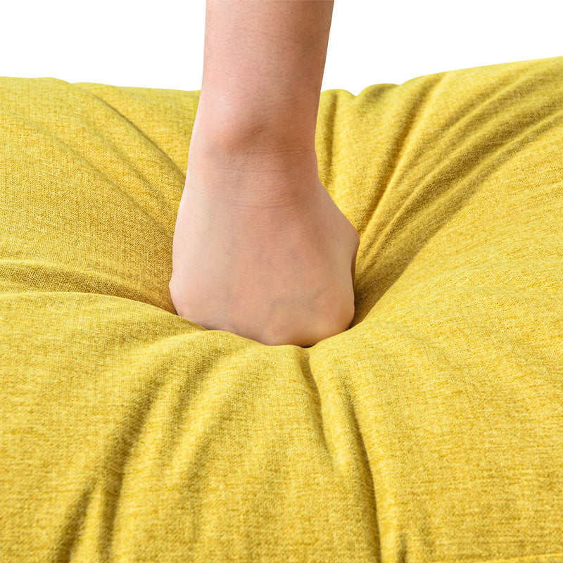 65" Mid-Century Modern Fabric Corner Lounge Chair, Upholstered Indoor Chaise Lounge for Bedroom, Office, Small Living Room & Apartment