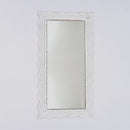 Handcarved Wave Design Rectangle Mirror Accent Enhancing Space - Antique White by Unique Piece Furniture