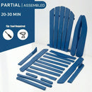 Outdoor Folding Adirondack Chair With Pre-Assembled BackRest & SeatBoard Patio - Navy Blue by HouseOfZazla