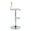 Folia - Contemporary Adjustable Barstool With Swivel With Rounded T Footrest (Set of 2) by HouseOfZazla
