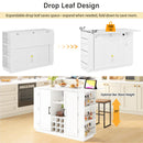 U-Style 47.2" Counter Height Table with Foldable Top & Power Outlet