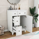 Transitional Style Bathroom Vanity Cabinet With Ceramic Sink by HouseOfZazla
