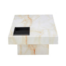 A modern and practical coffee table with imitation marble patterns, made of MDF material. The fusion of elegance and natural fashion 47.2"x 23.6"x 12 "