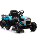 Ride on Tractor2.0 with Trailer,24V Battery Powered Electric Tractor Toy, 200wx2motor 1.86-4.97MPH/Remote Control,electric car for kids,Three speed adjustable,USB,MP3, Bluetooth,LED light, safety belt
