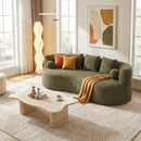 90 in. Curved Modern Boucle Sofa