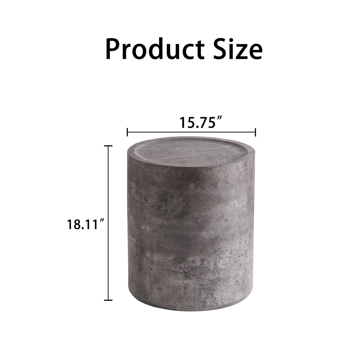 Modern Faux Concrete Round Corner Accent Table, photo 7 of 9