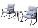 Rocker Set Chair and Teapoy Medium Grey