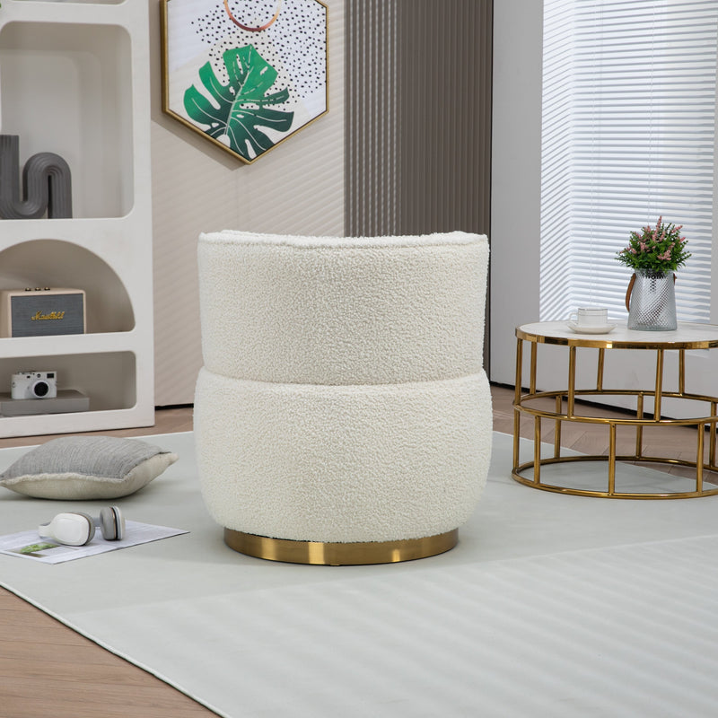 360 Degree Swivel Cuddle Barrel Accent Sofa Chairs, Round Armchairs with Wide Upholstered, Fluffy Velvet Fabric Chair for Living Room, Bedroom, Office, Waiting Rooms