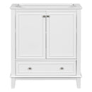 30" Bathroom Vanity without Sink, Base Only, Multi-functional Bathroom Cabinet with Doors and Drawer, Solid Frame and MDF Board, White