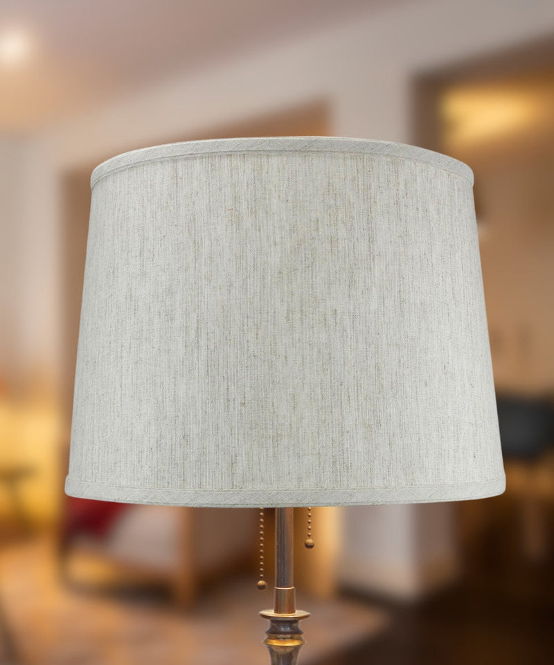 14"W x 10"H Textured Oatmeal Drum Shade